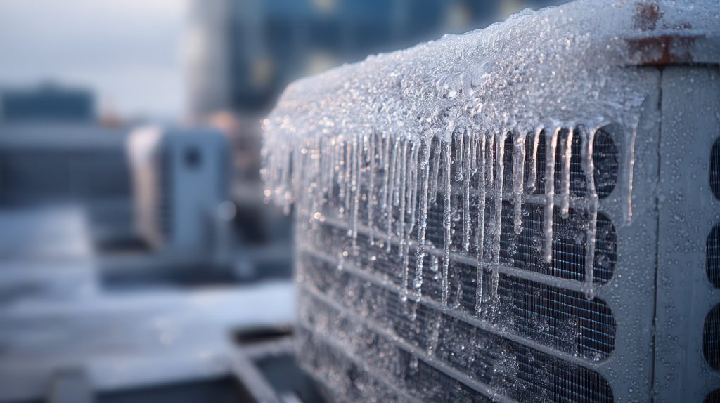 HVAC unit in a Texas freeze event