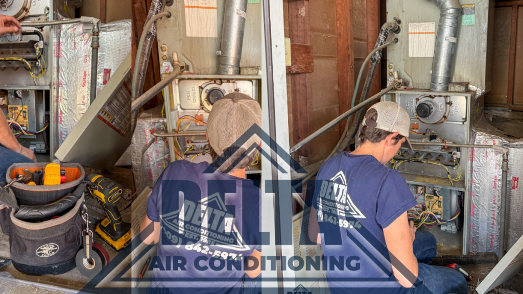 Delta AIr Conditioning employee fixing a unit