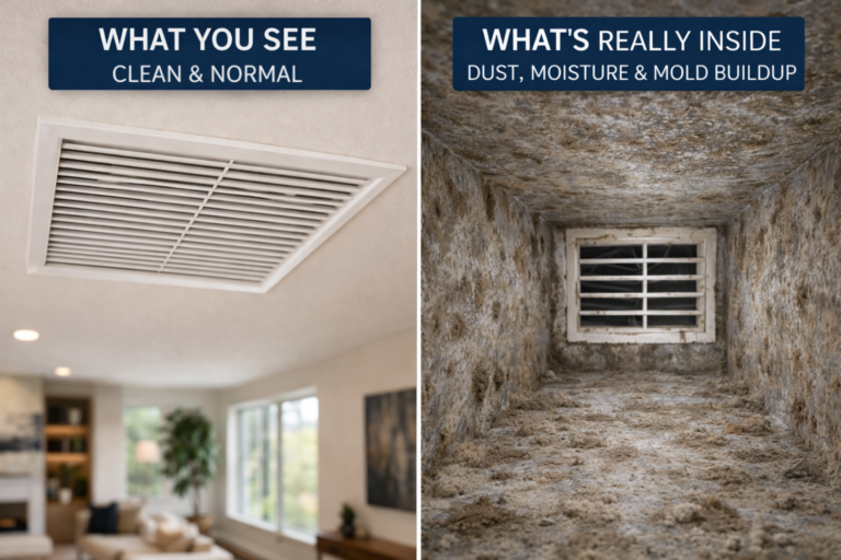 mold build up behind your air vents in your dallas home